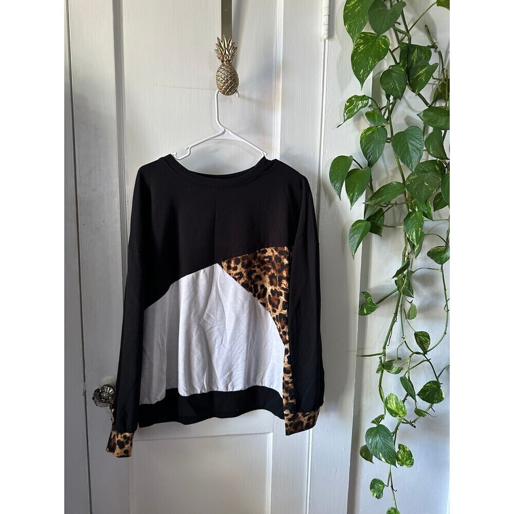 SHEIN Curve Women’s size 1x-large cheetah black white sweater